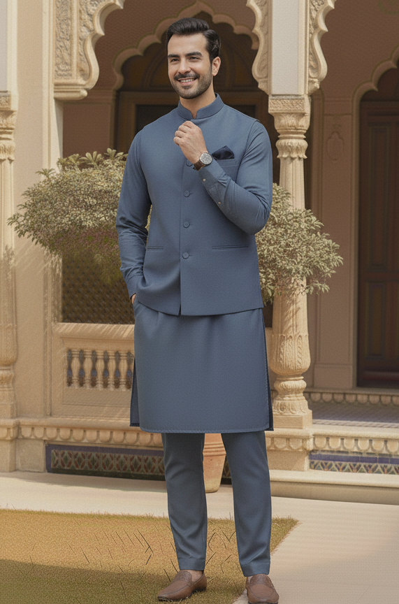 Blue Grey Royal  essence wash and wear  byAfsaar
