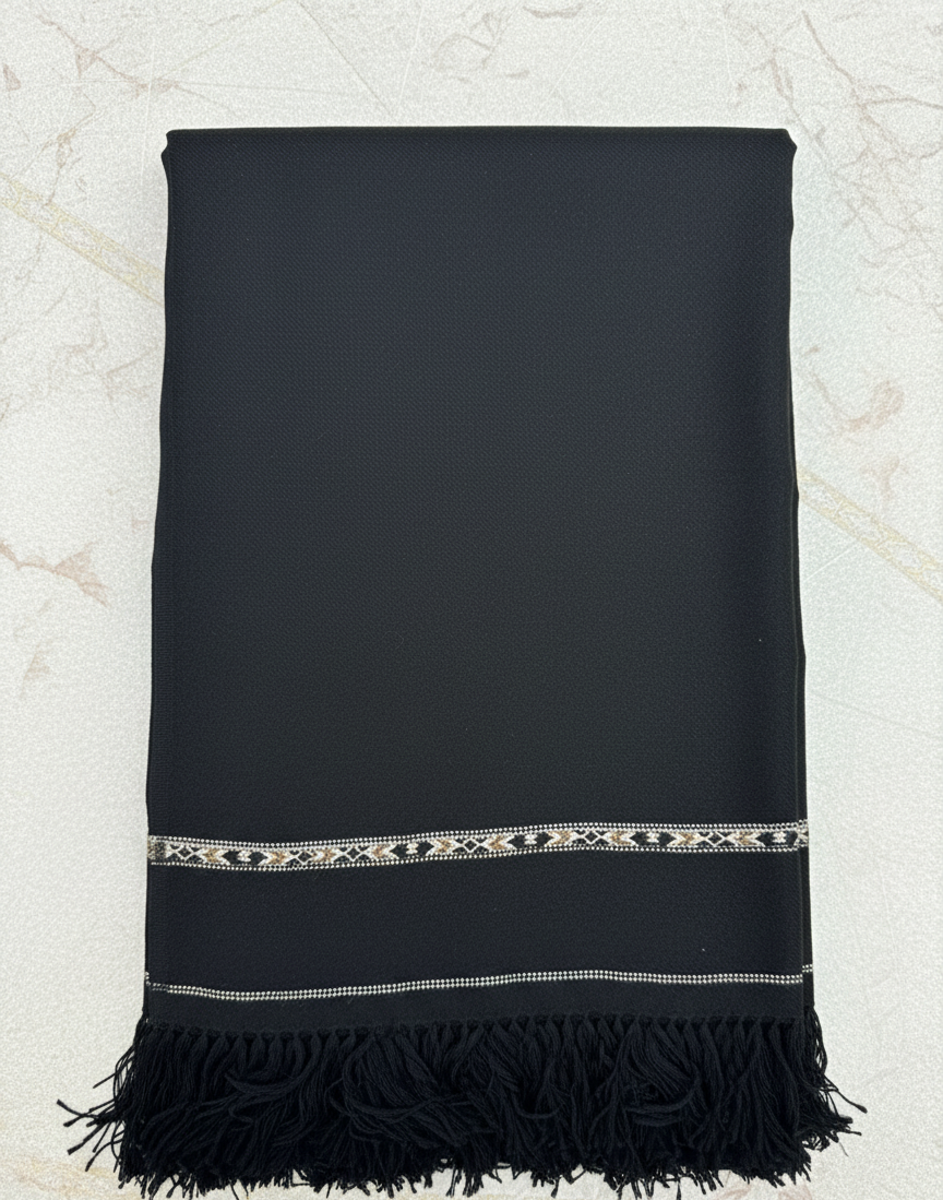 Black Twin Drape — Wool Shawl by AFSAAR
