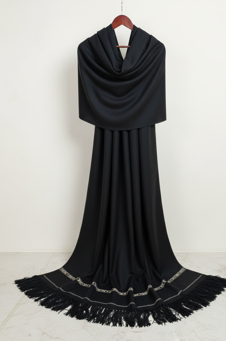 Black Twin Drape — Wool Shawl by AFSAAR