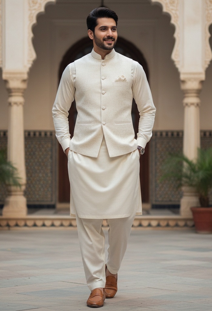 China Boski Off White Unstitched — Wash & Wear by AFSAAR